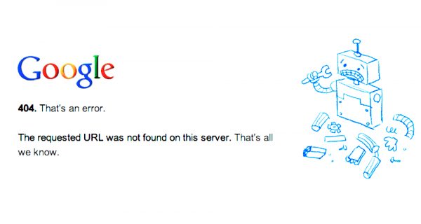 Google 404 Error Message