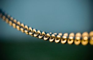 Metal chain close up