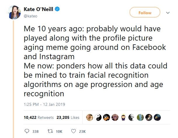 Kate O'Neil's Tweet social media