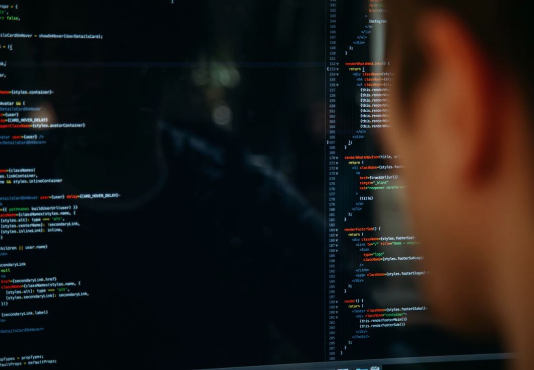 Computer data Developer coding HTML and CSS